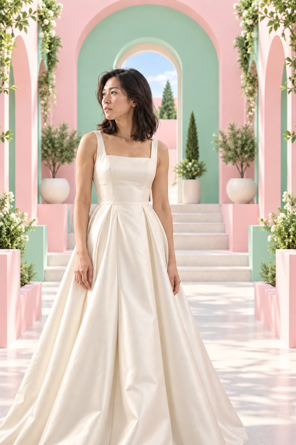 婚紗人像原創成品：粉彩對稱